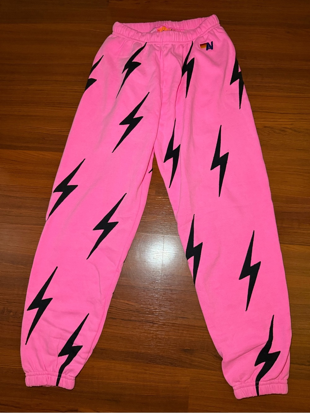 Aviator Nation Pink Lightning Bolt Track Joggers